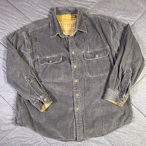 St Johns Bay Navy Corduroy Flannel Lined Barn Chore Button Up Coat Men’s Size 2X